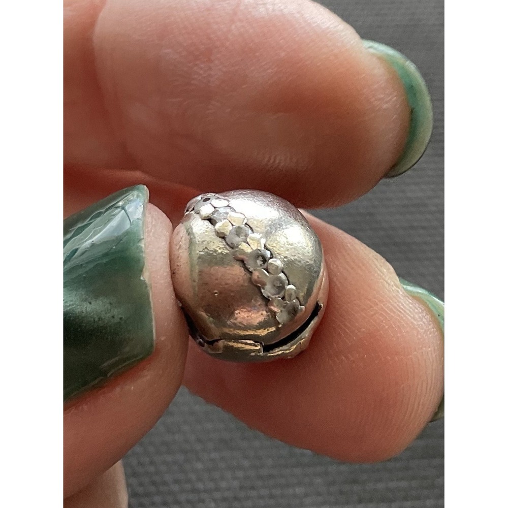 Pandora ALE 925 Sterling Silver Clip Charm Row Of Clear Stones Vintage